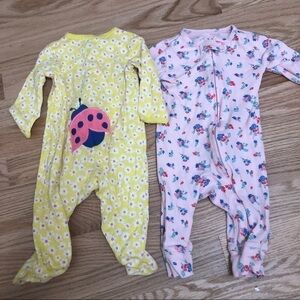 Carter’s 3 months Full Zip Sleepers Floral Pink